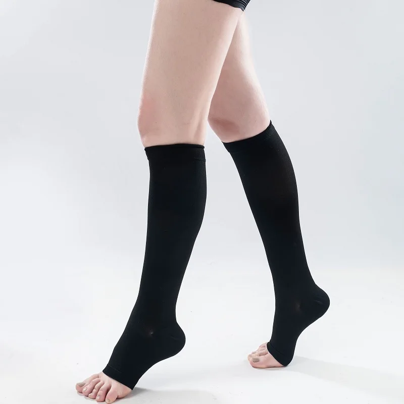 

Open Toe Knee High Compression Socks Varicose Vein Stockings fit for leg health, Custom color