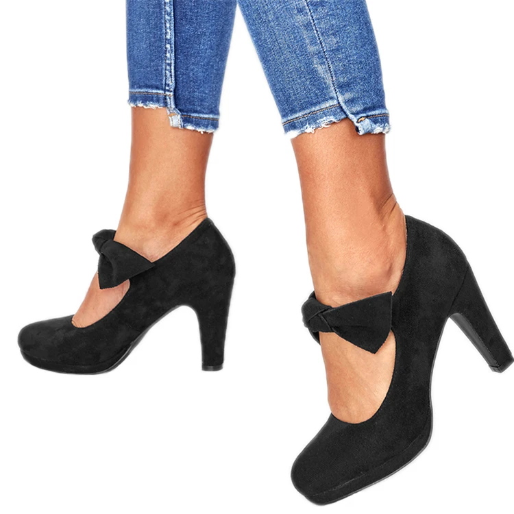 

New Mary Jane Women's Casual Shoes, Fashionable Women's High Heels, Black