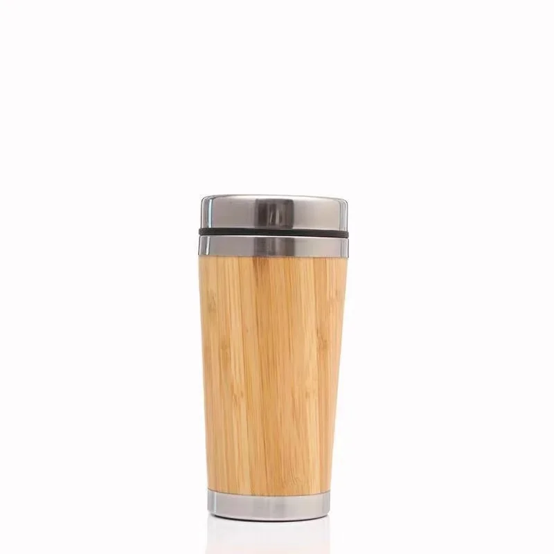

2021 Eco-friendly Double Wall Insulated Tea Infuser Vacuum Bamboo Lid Water tumbler Stainless Steel Water Bottle, Customized color