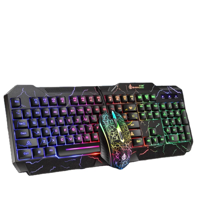 

RGB backlit USB computer wired gaming keyboard and mouse