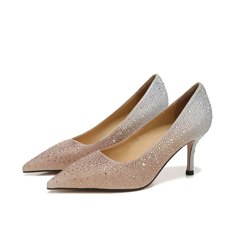 

2021 trendy women party pumps champagne color ladies sexy stiletto high heels shoes, Black etc