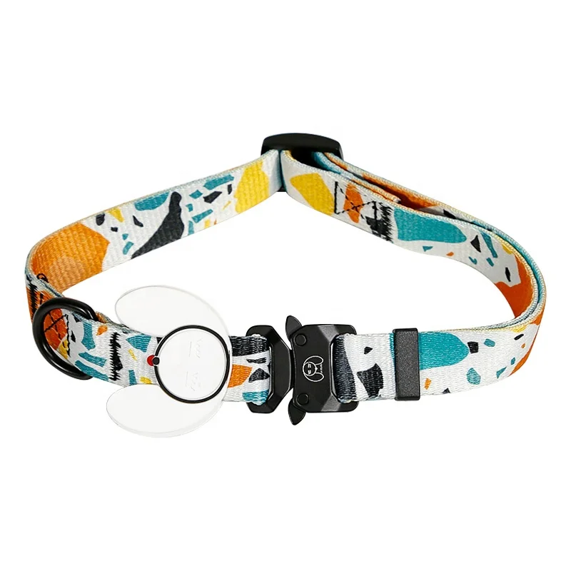 

Washable Graffiti Printed Comfortable Polyester Dog Collars And Leash Pet Collars For Wholesale, Colorful