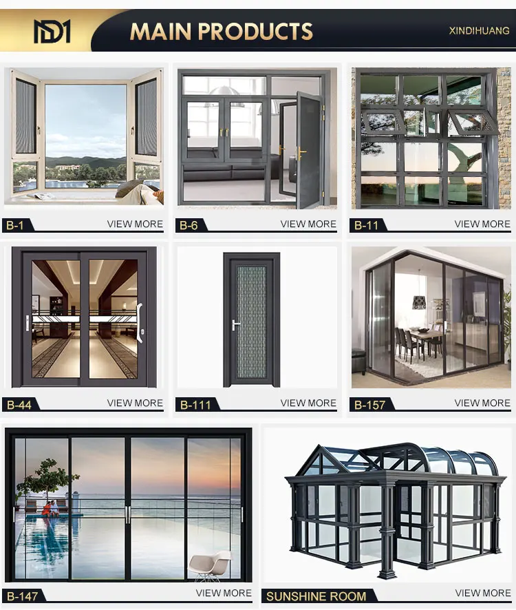 Tracks Soundproof double and Triple Glass Aluminum Sliding Doors and Windows aluminum and glass door handles