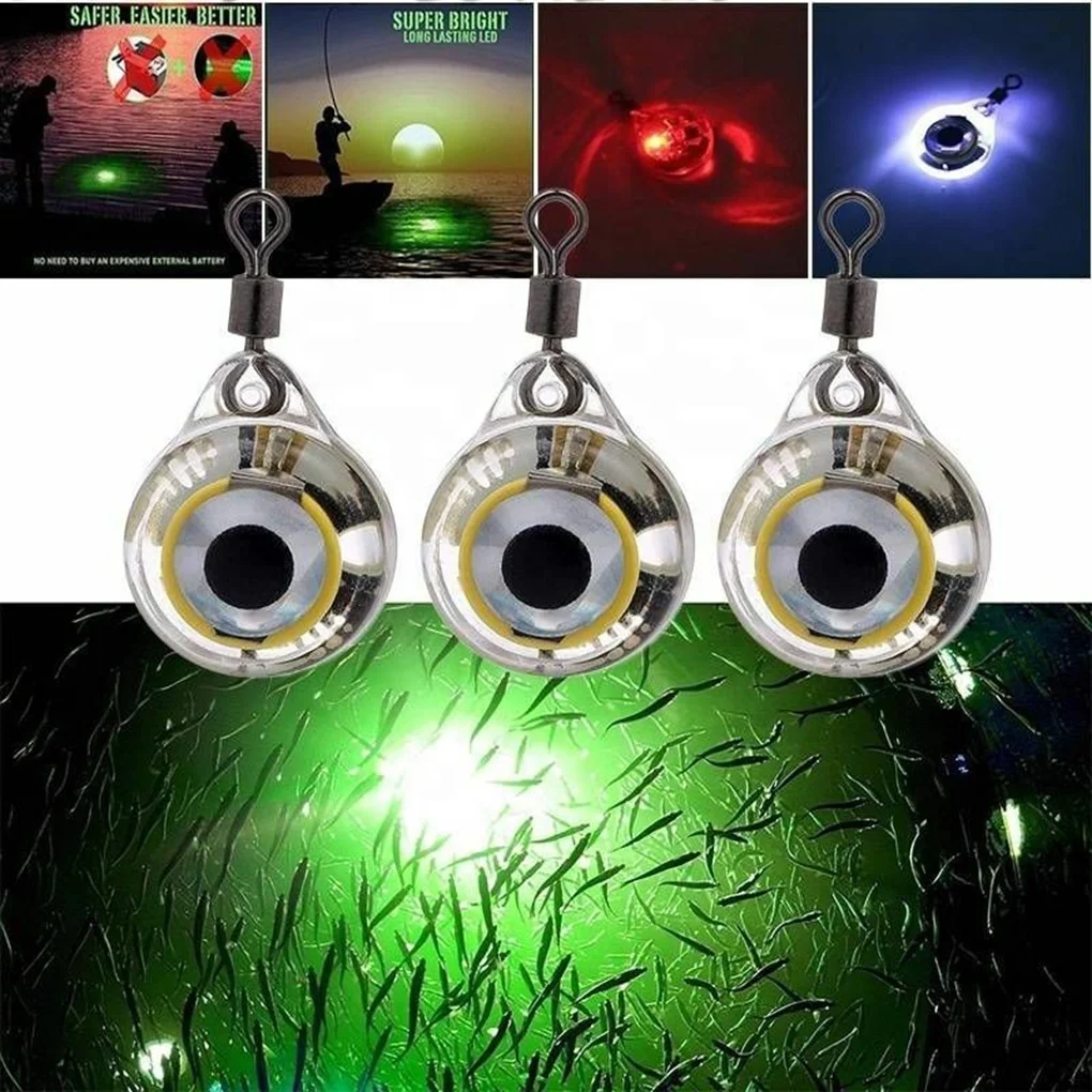 

1pcs Mini Fishing Lure Light LED Deep Drop Underwater Eye Shape Fishing Squid Fishing Bait Luminous Lure for Attracting Fish