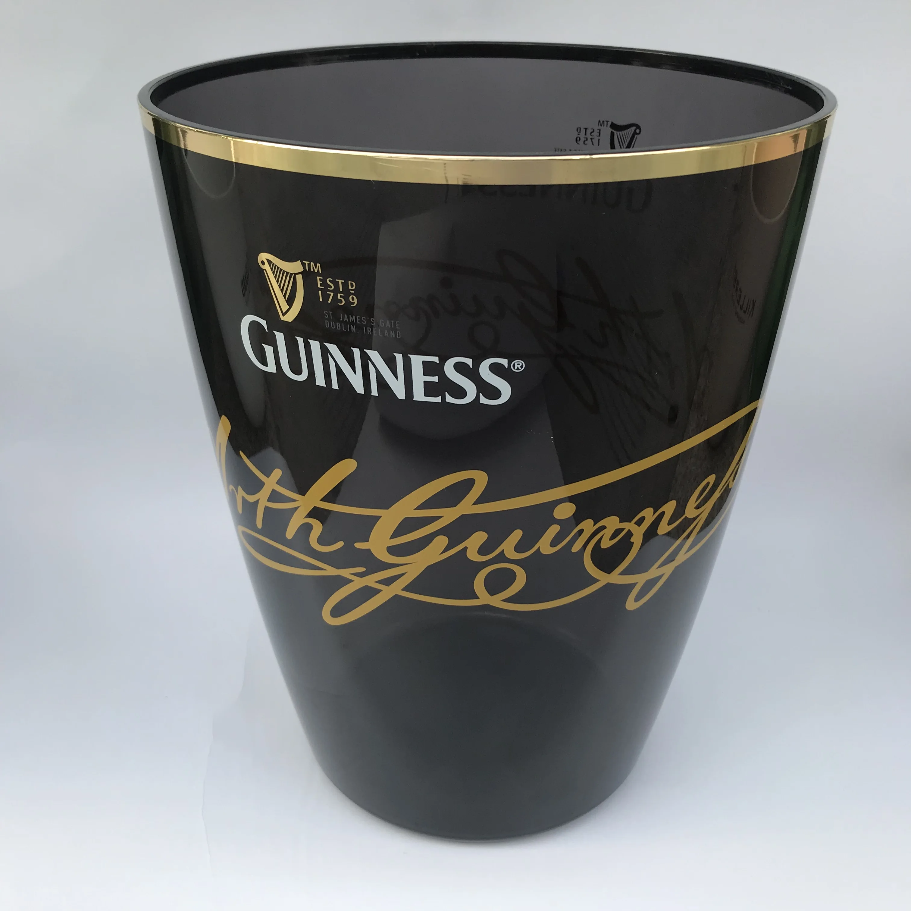 Guinness Abnormal Shape Plastic Ps Aluminium Gold Color Ice Bucket