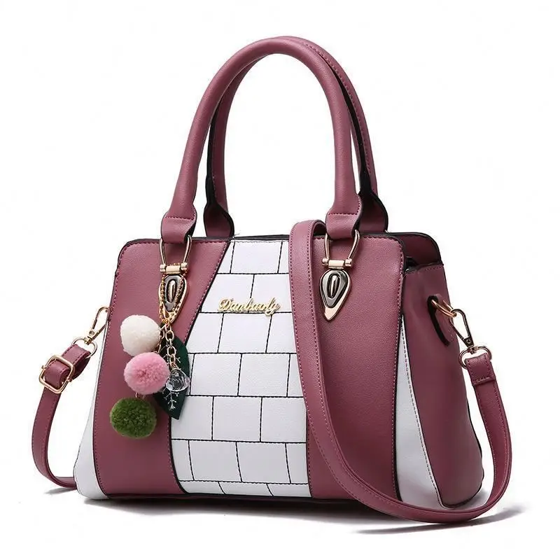 

Color matching lady hand bag summer top design PU leather bag durable bag, Picture