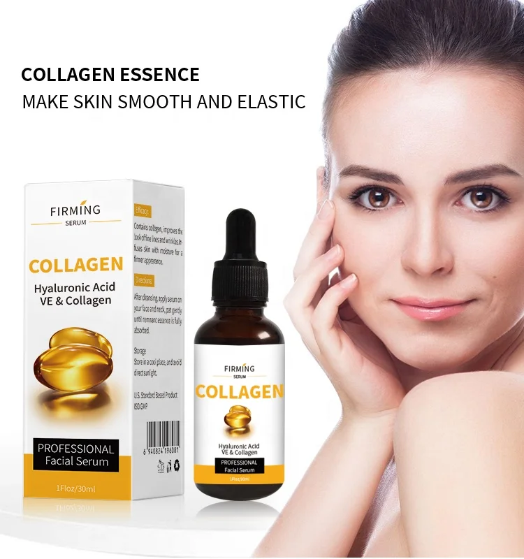 

Wholesale Private Label Organic Hyaluronic Acid Face Serum Skincare Moisturizing Skin Firming Collagen Serum