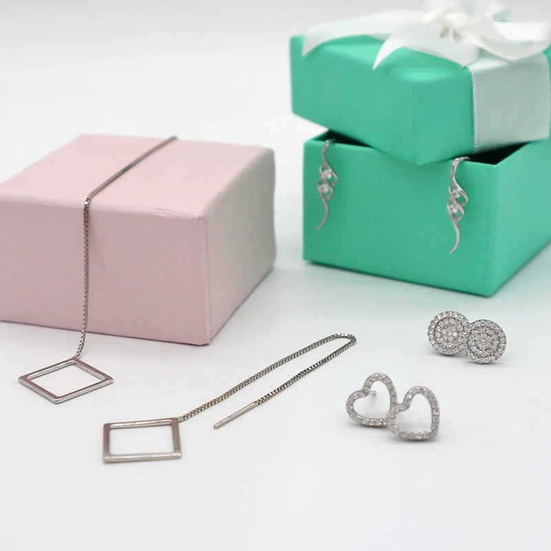 

WE025 high quality 925 sterling silver with shiny CZ studs earrings and drop earring for ladies