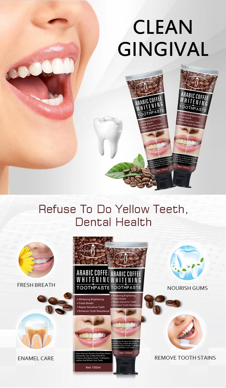 Aichun Beauty Charcoal & Oragnic Teeth Toothpaste Natural Whitening 