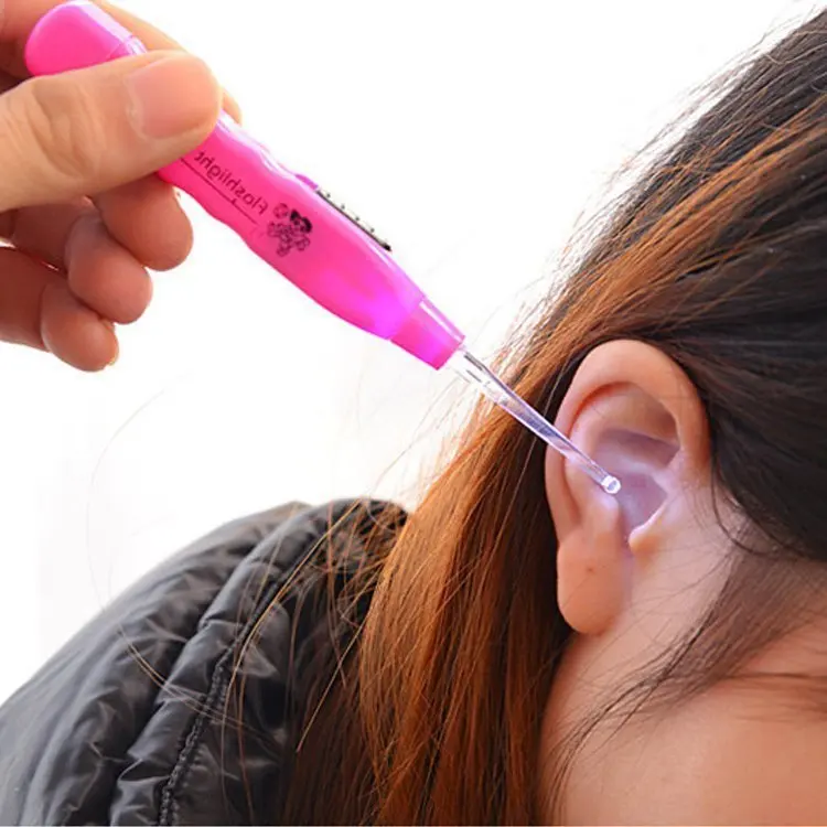 

Fashion Ear Cleaner LED Lighting Earwax Spoon Clean Flashlight Earpick Handle Gift Flashlight Earpick Tweezers Brand Kids Safety, As photo