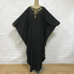 F849 Women Abaya Long Dresses Embroidered Maxi Dress Muslim Robe