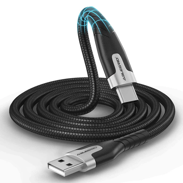 

Usb Cable data transfer cable universal nylon usb power cable, Black