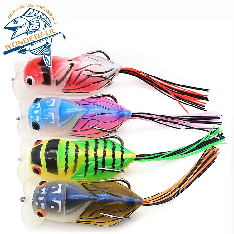 

High Quality 121mm 12.6g Artificial Lifelike Silicone Bait Freshwater Topwater Floating Insect Fishing Cicada Lure