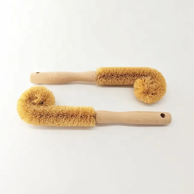 

ECO Friendly Nature Coconut Fiber Long Wood Handle Bottle Cleaning Brush