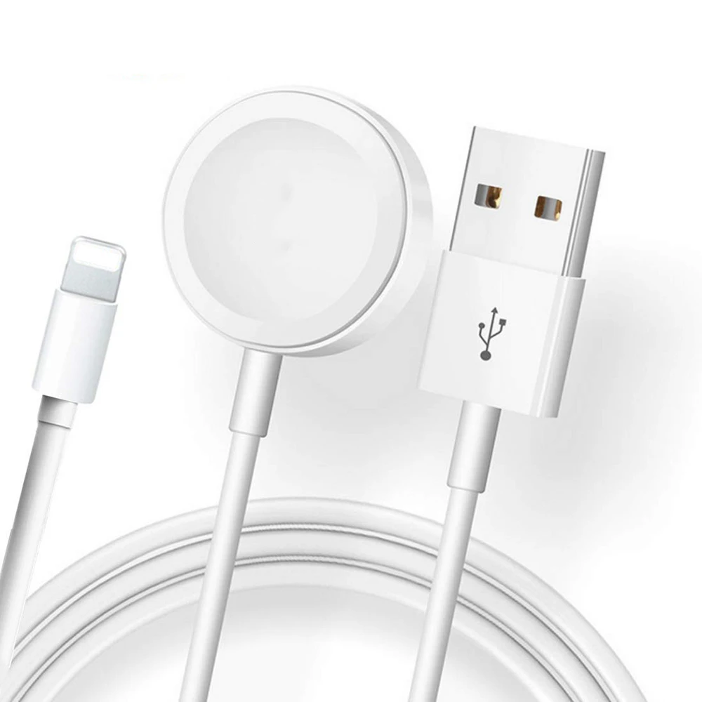 

Wireless Charger 2 In 1 For Iwatch 6 5 4 3 2 1 Series For Iphone Cable Fast Charger For Apple Watch Charger, White