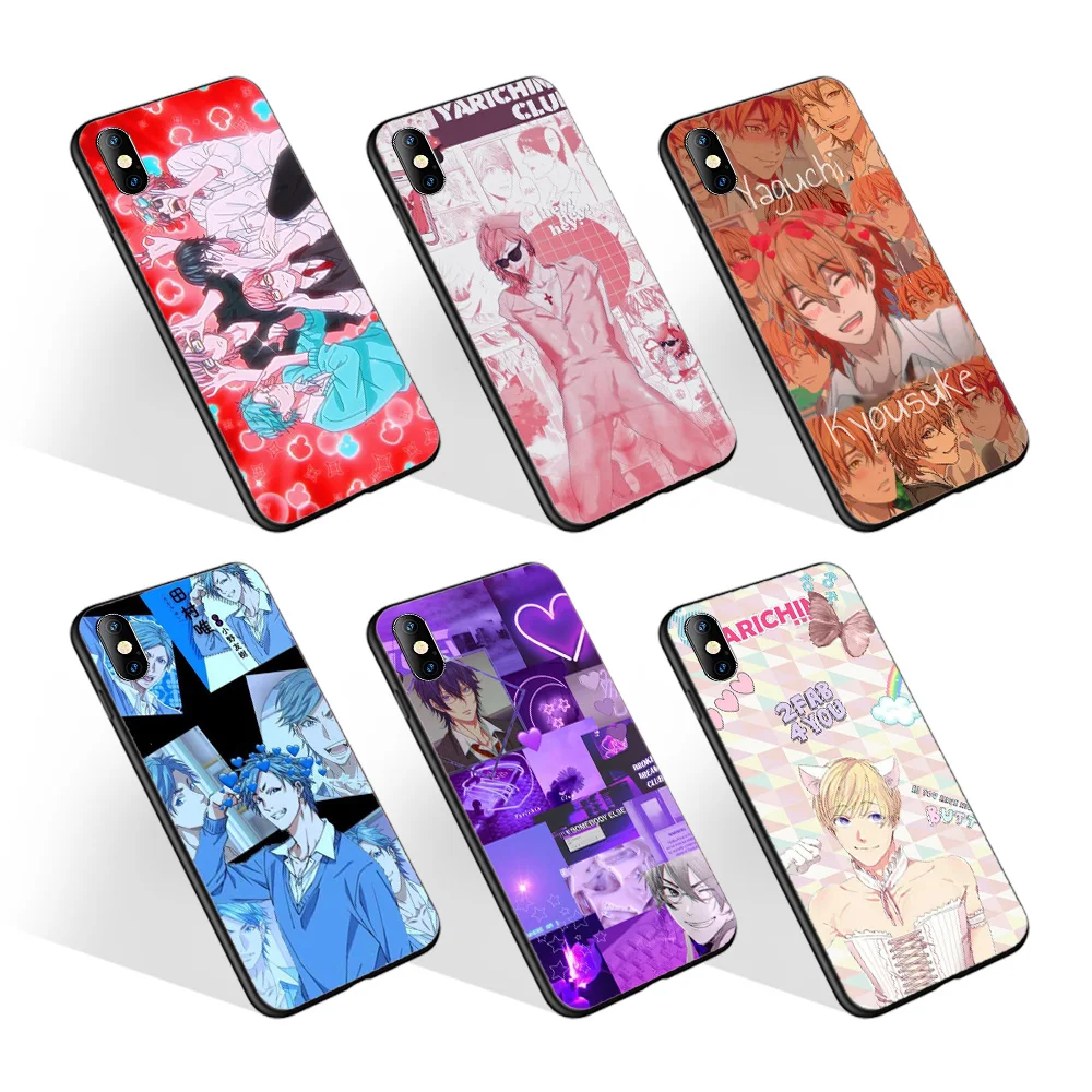 

Retro Style Personalised Manga yarichin b club Creative Printing Soft TPU Phone Case For iPhone 12 Mini For iPhone 12 Pro Max, Black