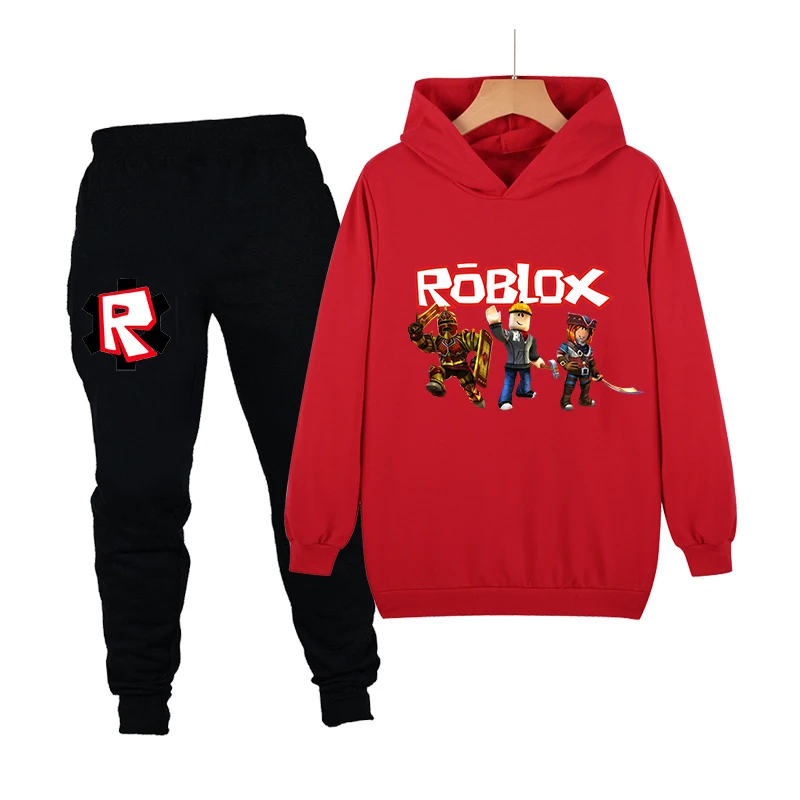 

Spring Autumn Hoodie Boys and Girls Fashion Sports Suit Child Clothes Hoodie + Pants Cartoon Printed Kids 2Pcs Clothes