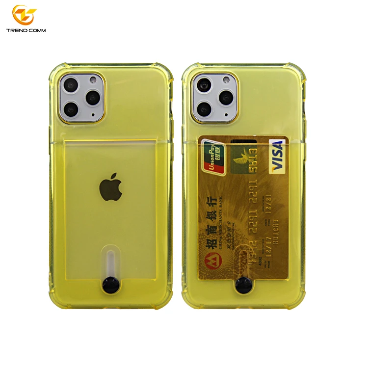 

Transparent Colored Clear Shockproof Bumper High Quality Blank Soft TPU Card Slot Phone Cases For iPhone 11 12 Pro Max