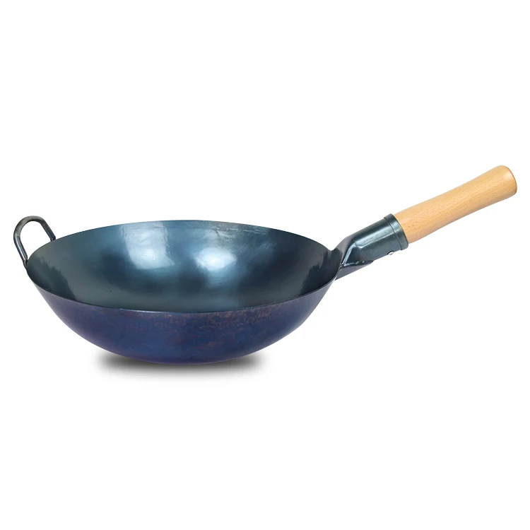 

Professional Traditional Carbon Steel Wok Hand Hammered Round Bottom Chinese Iron Wok Pan Stir Fry Woks