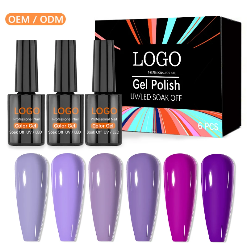 

Private label three step uv gel nail polish long lasting uv color gel, Lavender purple