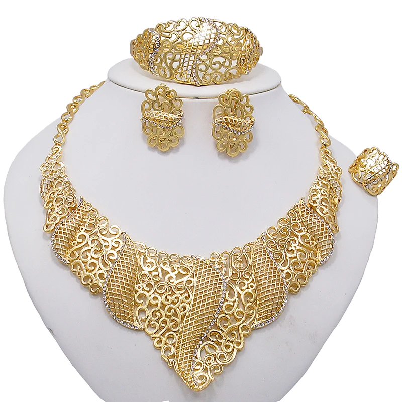 

Yulaili Women Brazil Gold Jewelry Sets Party or daily accessories such as 18-karat gold plating jewelry wedding anniversary