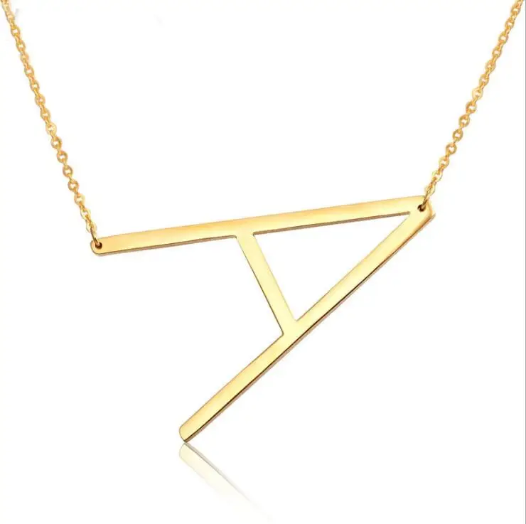 

26 English gold plated Stainless steel letter alphabet pendant necklace, Picture