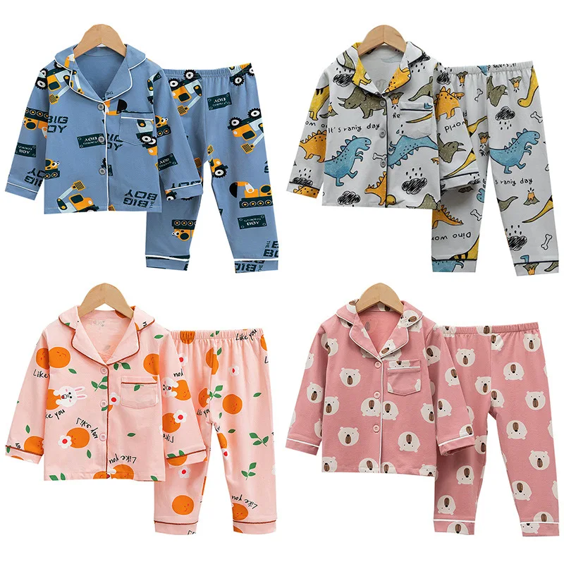 

Casual Long Sleeve Winter Cartoon Knitted Pajamas Baby Kids Girls' Sleepwear Pjs Pyjamas