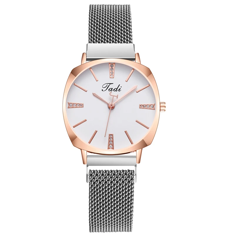 

Square Dial With Elegant And Simple Design Women's Alloy Mesh Watches Factory Direct Sale Lady's Quartz Wristwatch, 6 colors