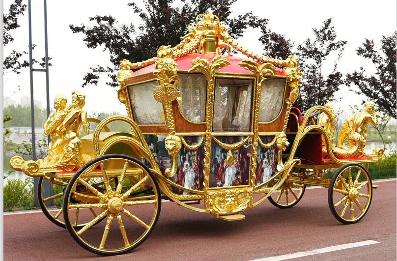 皇家豪华儿童马车挂车出售婚礼电双排马车