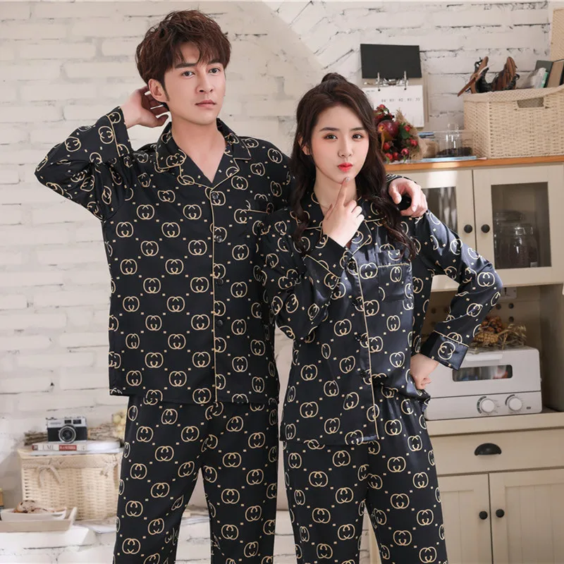 

Luxury Men's Pajamas Sleepwear For Men Couple Pijamas Lover Lounge Wear Set