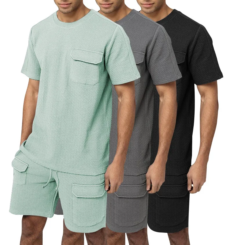 

New Design Tracksuit Men Sets Male Sweatshirt Pants Summer Men'S T Shirt Shorts Casual Suits Sportswear, Custom color