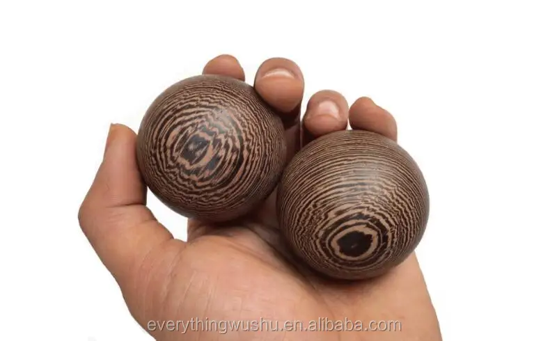 Worldwide Free Shipping Wood Fitness Ball Massage GYM Health Meditation Play Stress Relief Baoding Balls Relaxation Therapy