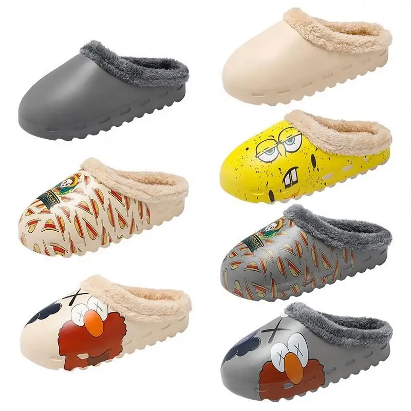 

New Style Yeezy Cotton Slippers House Indoor Women Thick Soled 350 V2 Cotton-padded shoe Autumn Winter Home Couple Shoe