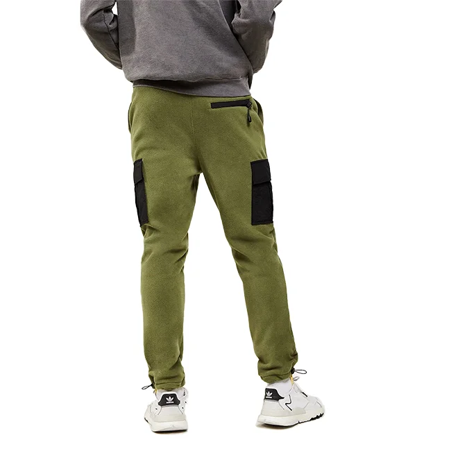Olive Streetwear Sherpa Men's Cargo Pants Side Back Pockets Polar Fleece  Colorful Two Tone Jogger Pants - Buy Cargo Joggers Pants,Slim Fit Cargo 