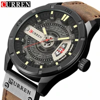 

CURREN 8301 Top Brand Luxury watch men date display Leather creative Quartz Wrist Watches relogio masculino