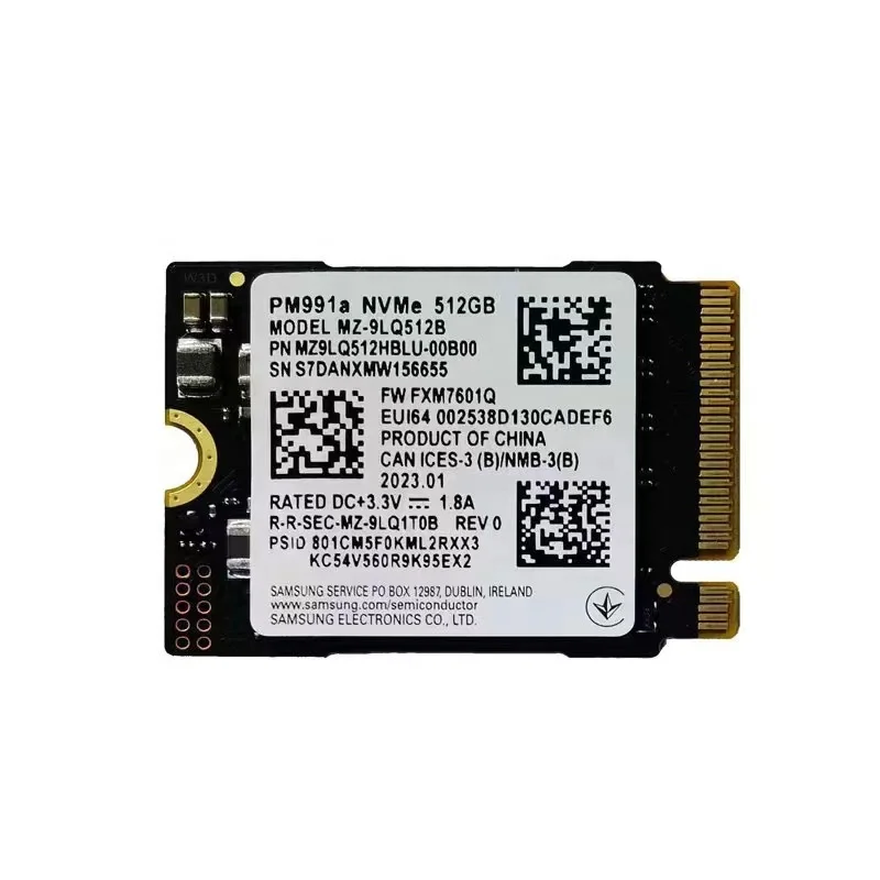 

Original SAMSUNG 1TB hard drive PM991a/PM991 M2 SSD 512GB 2230 Internal Solid State Drive PCIe3.0x4 NVME Hard Disk for laptop PC