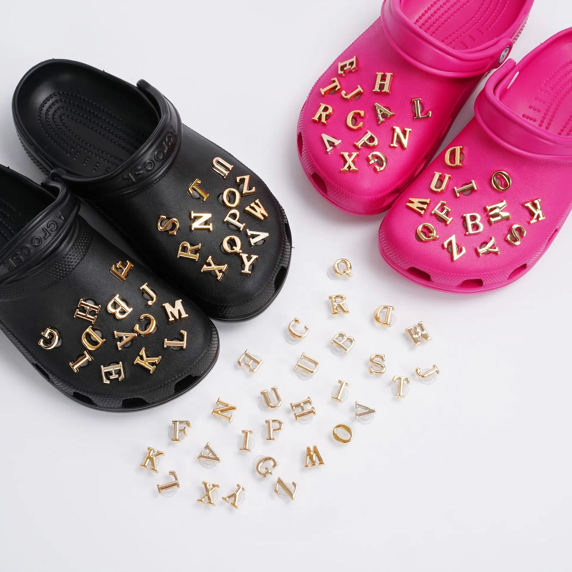 

Spot DIY hole shoes accessories garden shoes accessories detachable letter material package set shoe buckle accessories, Picture