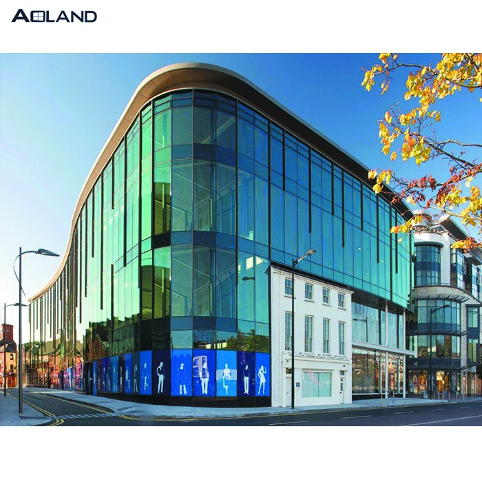 
Aluminum glass curtain wall with System Design Fabrication for building Exterior 