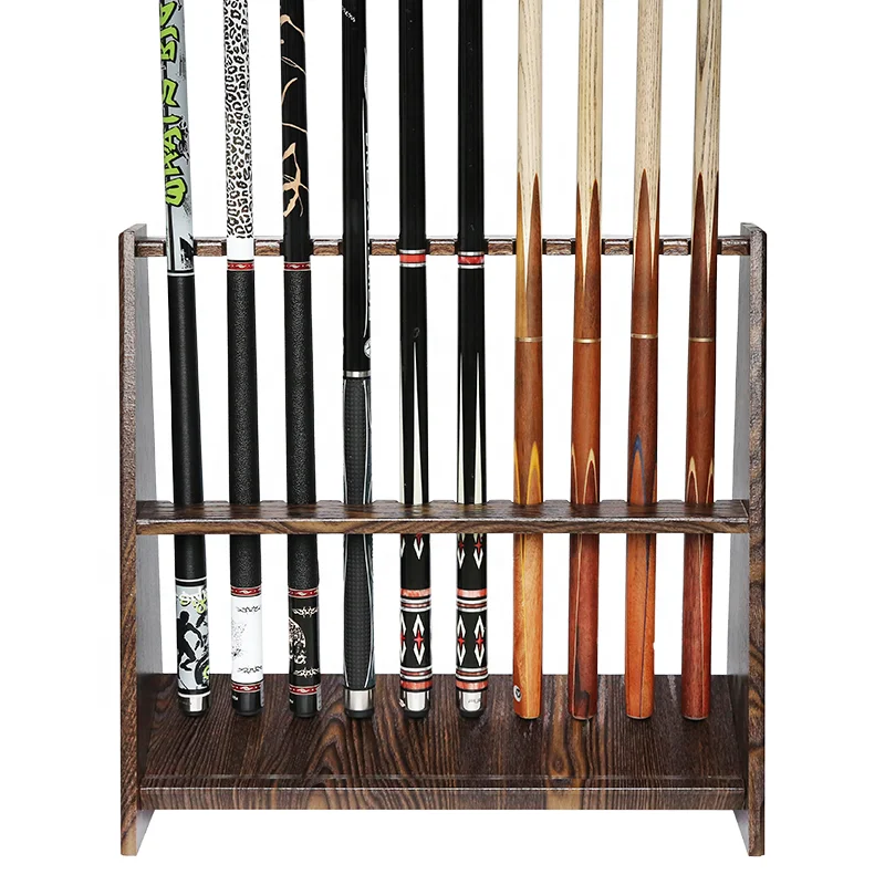 

Hotsale factory cheap price 10holes wood stand billiard cue rack for sale