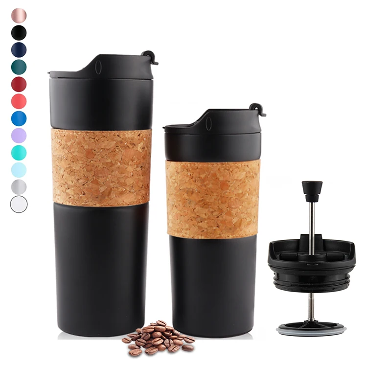 

Wholesale Travel Stainless Steel Double wall Thermos Coffee French Press Stainless Steel Coffee Maker with Crock, Customized