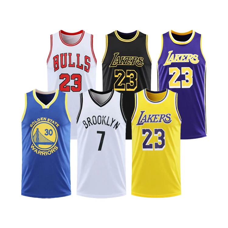 

Latest Yellow Children Cheap Custom Basketball Jersey Sublimation basketball clothes, White, purple, green, black, blue