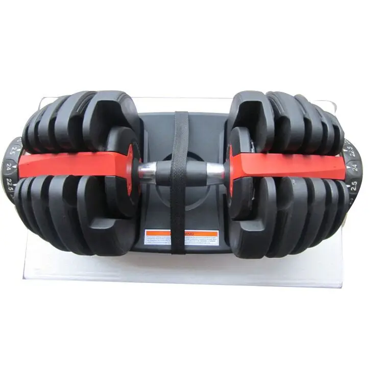 

In Stock Adjustable Weights 2.5 to 24kg 5 to 52.5lb Dumbbell Set Gym Equipment 52.5LB/24kg Dummbell Set For Sale, Red black