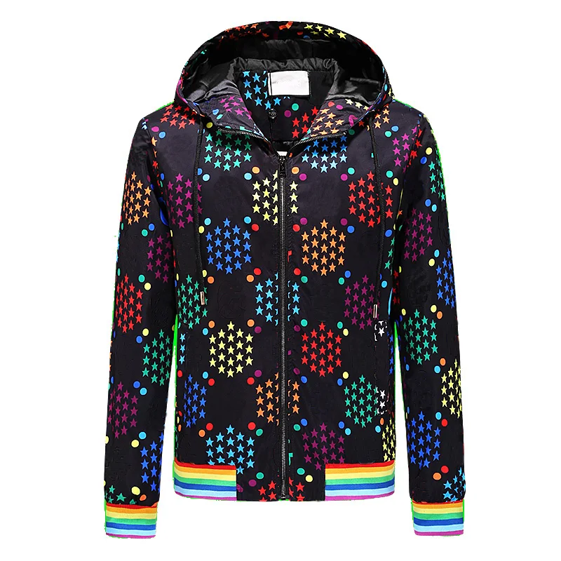 

Colorful Men Luxury Clothing Big Letter Spring Breathable Casual Bomber Jacket