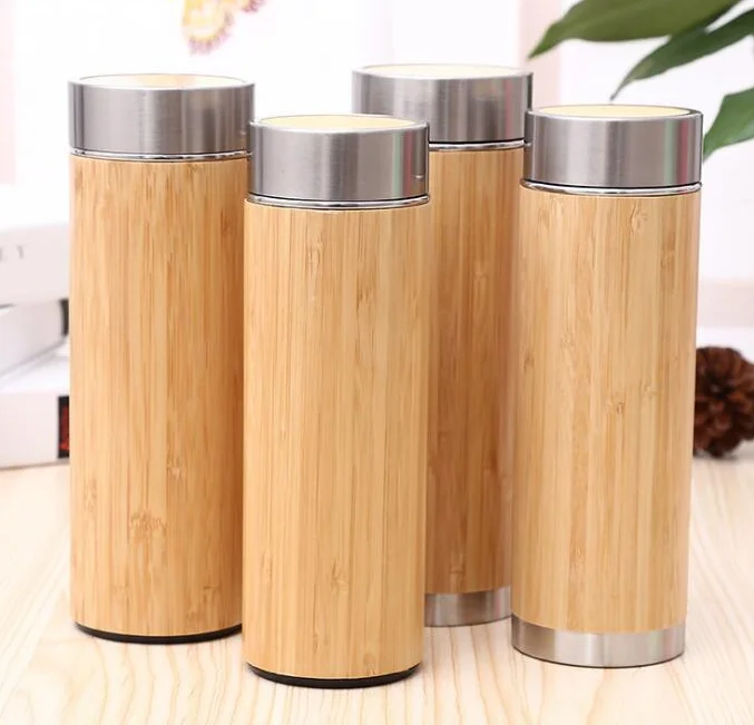 

High-quality Natural Bamboo Color Tea Infuser Vacuum Flask Water Bottle Bamboo