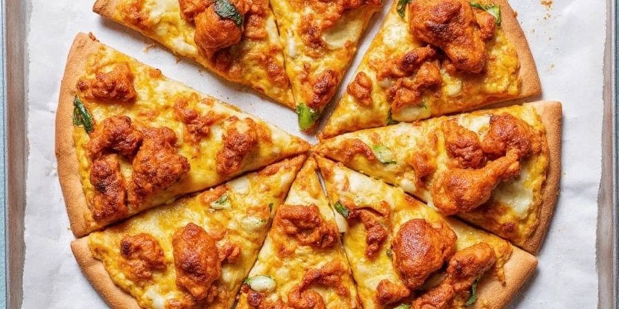 Tandoori Chicken Pizza on a stone oven