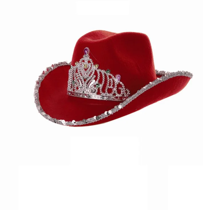 ROSA Cappello Cowboy Wild West Cowgirl Costume Accessorio Hen Night Party
