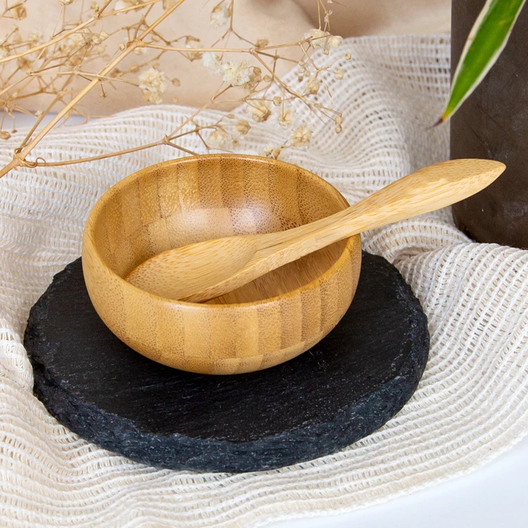 

Wholesale Mini Bamboo Wood Facial Mask SPA Skin Care Tools Small DIY Mask Mixing Bowl