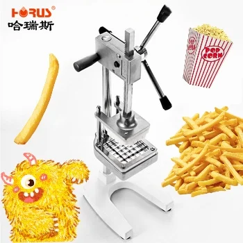 

Vertical Manual Potato Cutting Fries Machine 3 Knives Strip Cutter Commercial