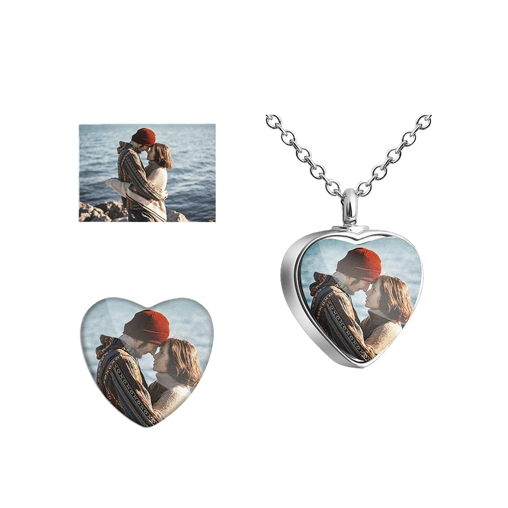 

Energinox Custom Love Memorial Urn Cremation Jewelry Sublimation Photo Picture Pendant Necklace