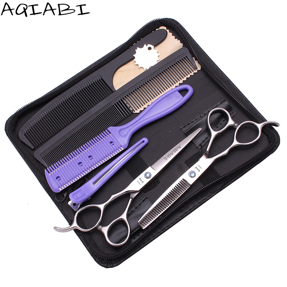 

Left Hand Haircut Scissors 5.5" 6" AQIABI Stainless Hair Cutting Scissors Barber Thinning Shears Hairdressing Scissors A8000, Shiny